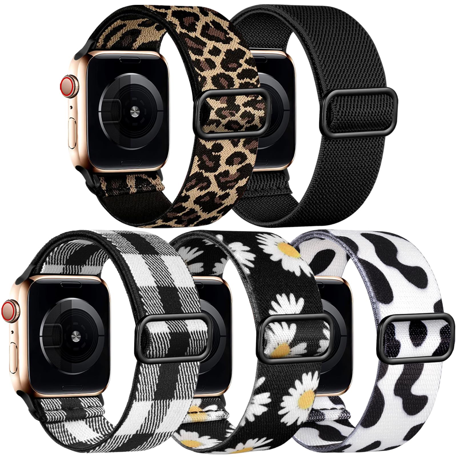 5 Pack Stretchy Bands Compatible with Apple Watch