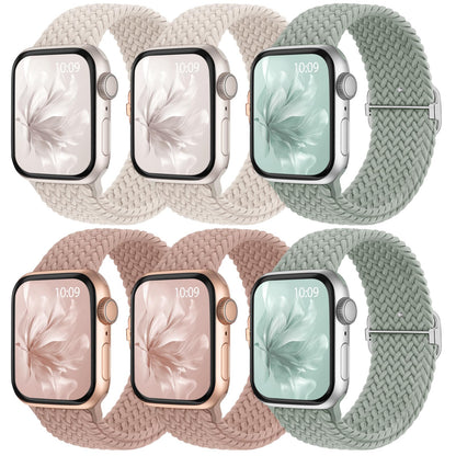 6 Pack Braided Stretchy Bands Apple Watch