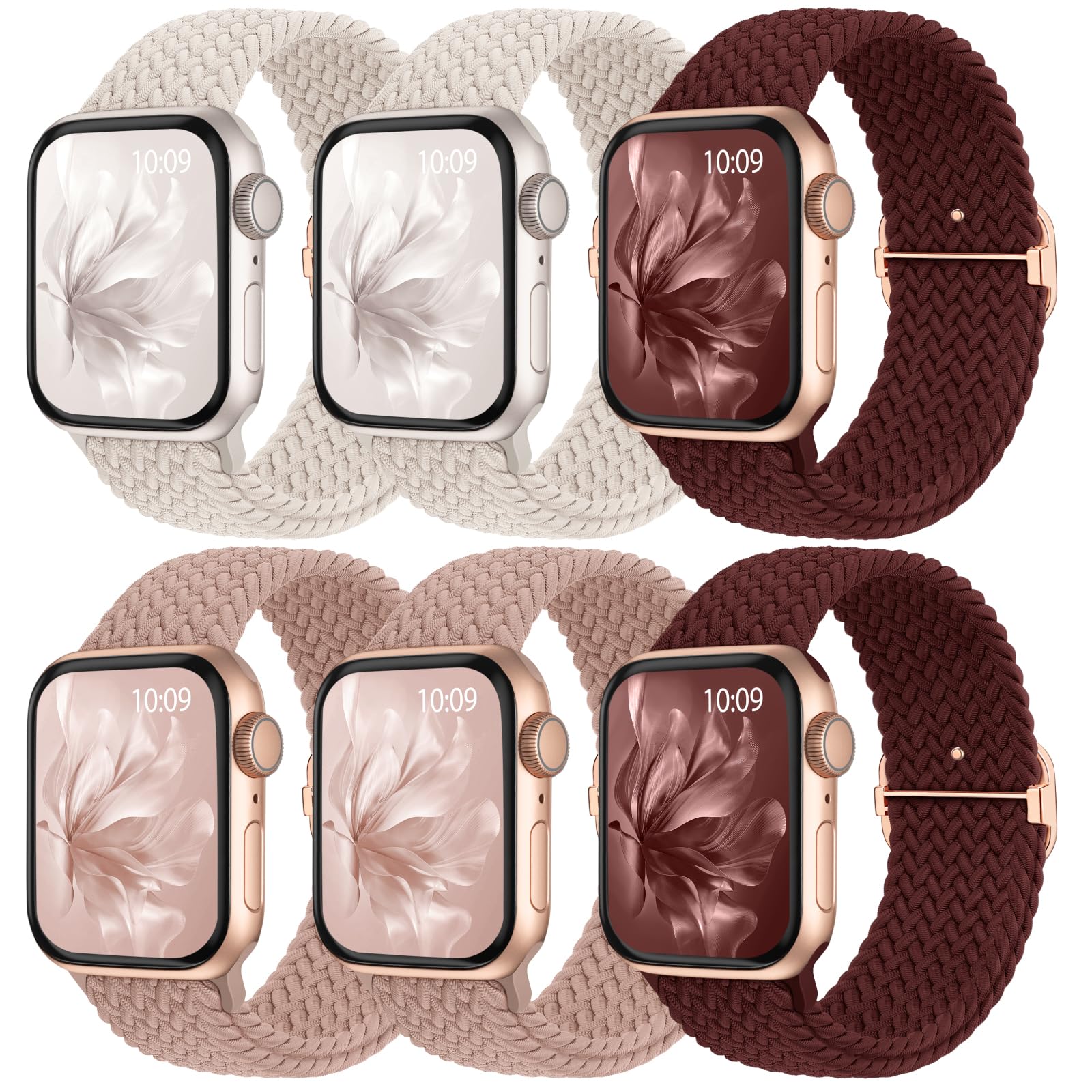 6 Pack Braided Stretchy Bands Apple Watch
