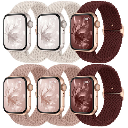 6 Pack Braided Stretchy Bands Apple Watch