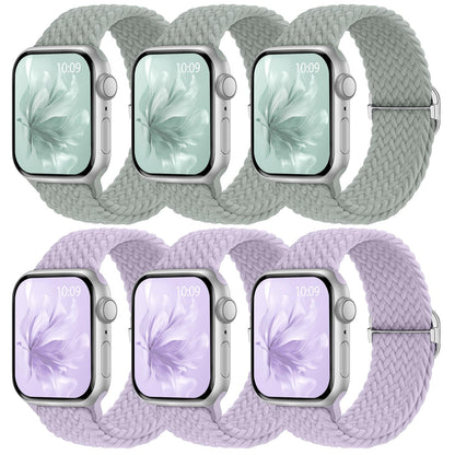 6 Pack Braided Stretchy Bands Apple Watch