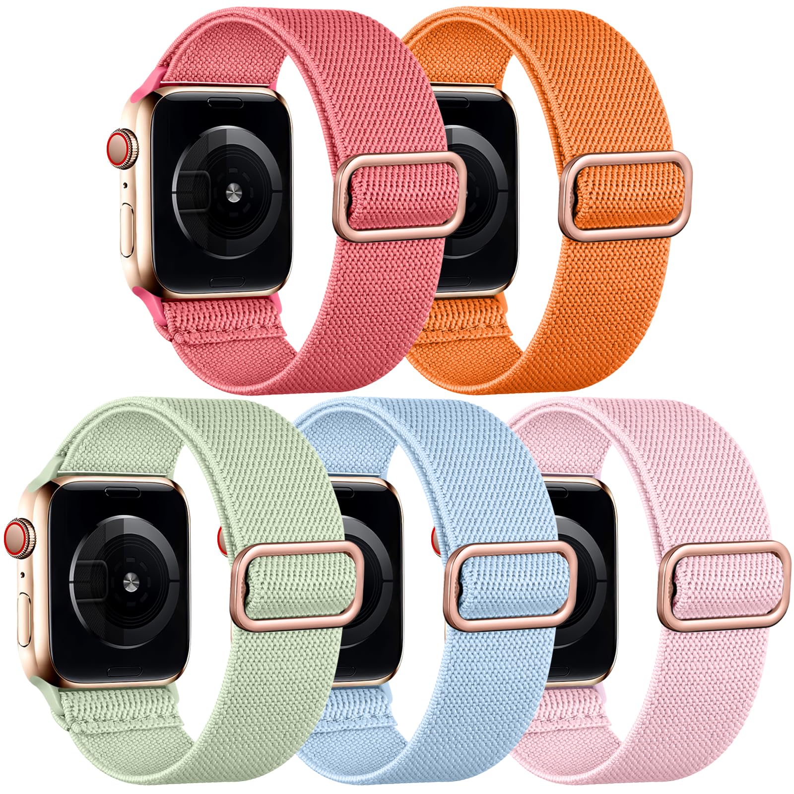 5 Pack Stretchy Bands Compatible with Apple Watch