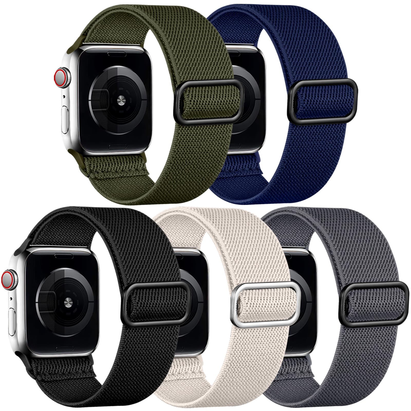 5 Pack Stretchy Bands Compatible with Apple Watch