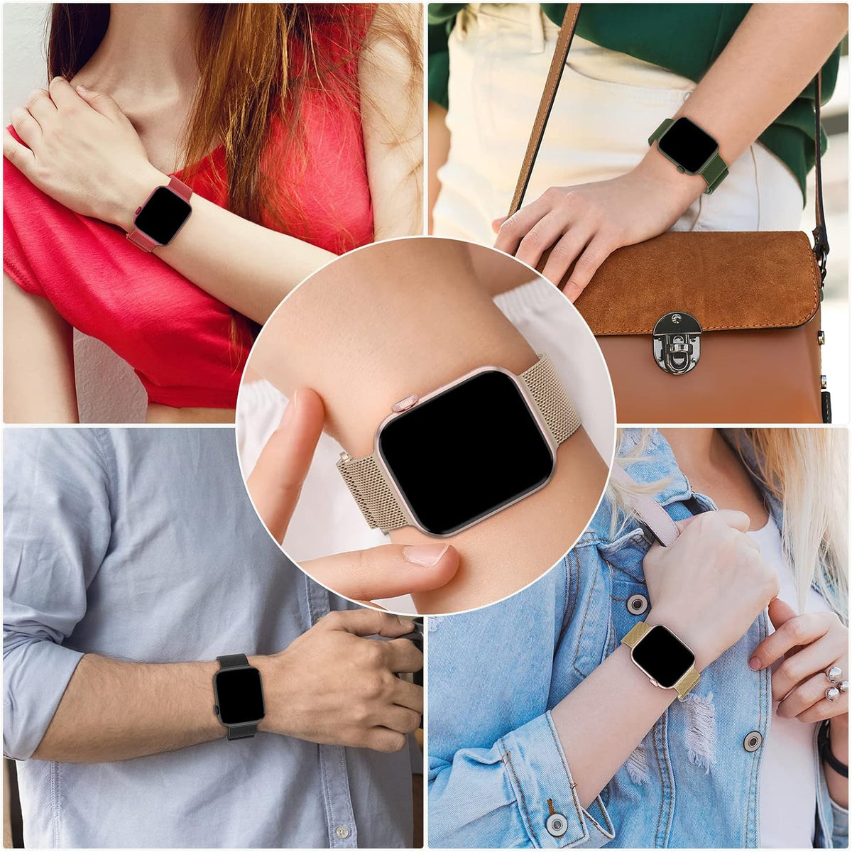 3 Pack Mesh Metal Magnetic Compatible with Apple Watch Bands