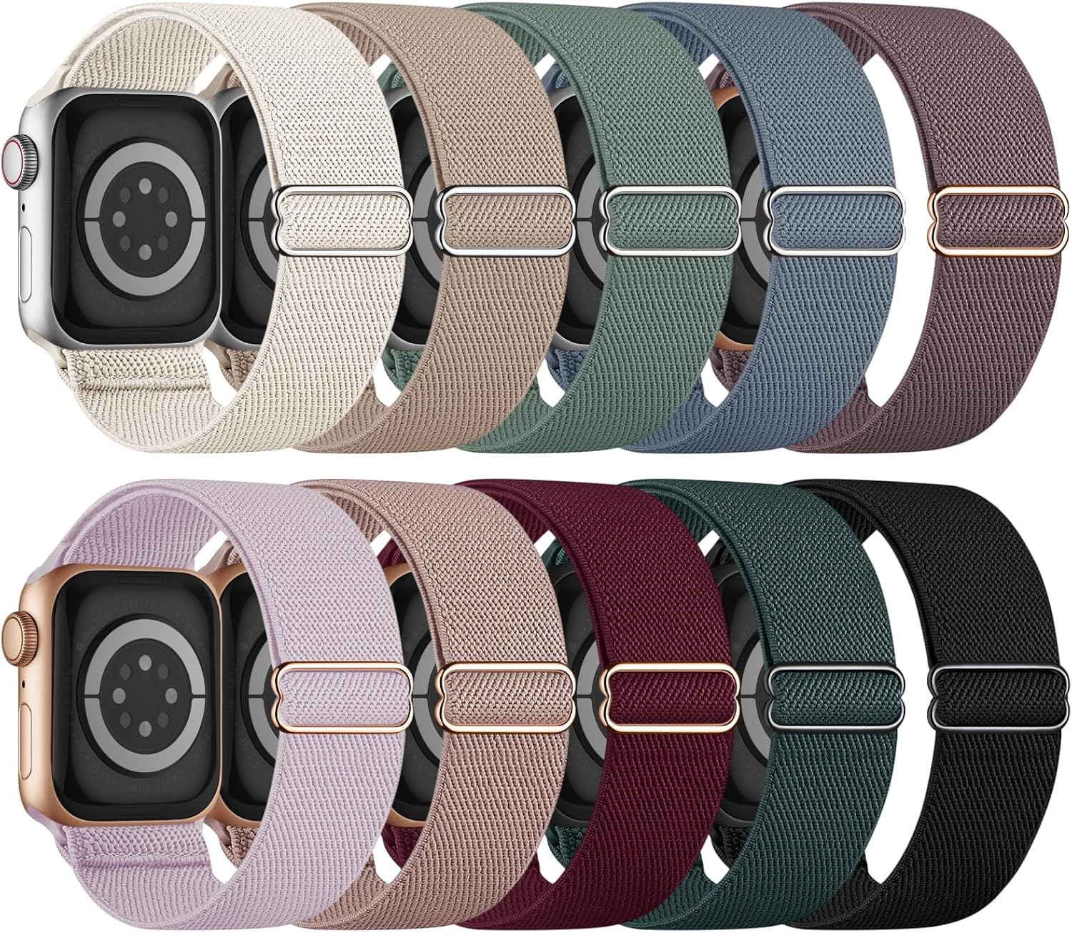 10 Pack Stretchy Bands Compatible With Apple Watch