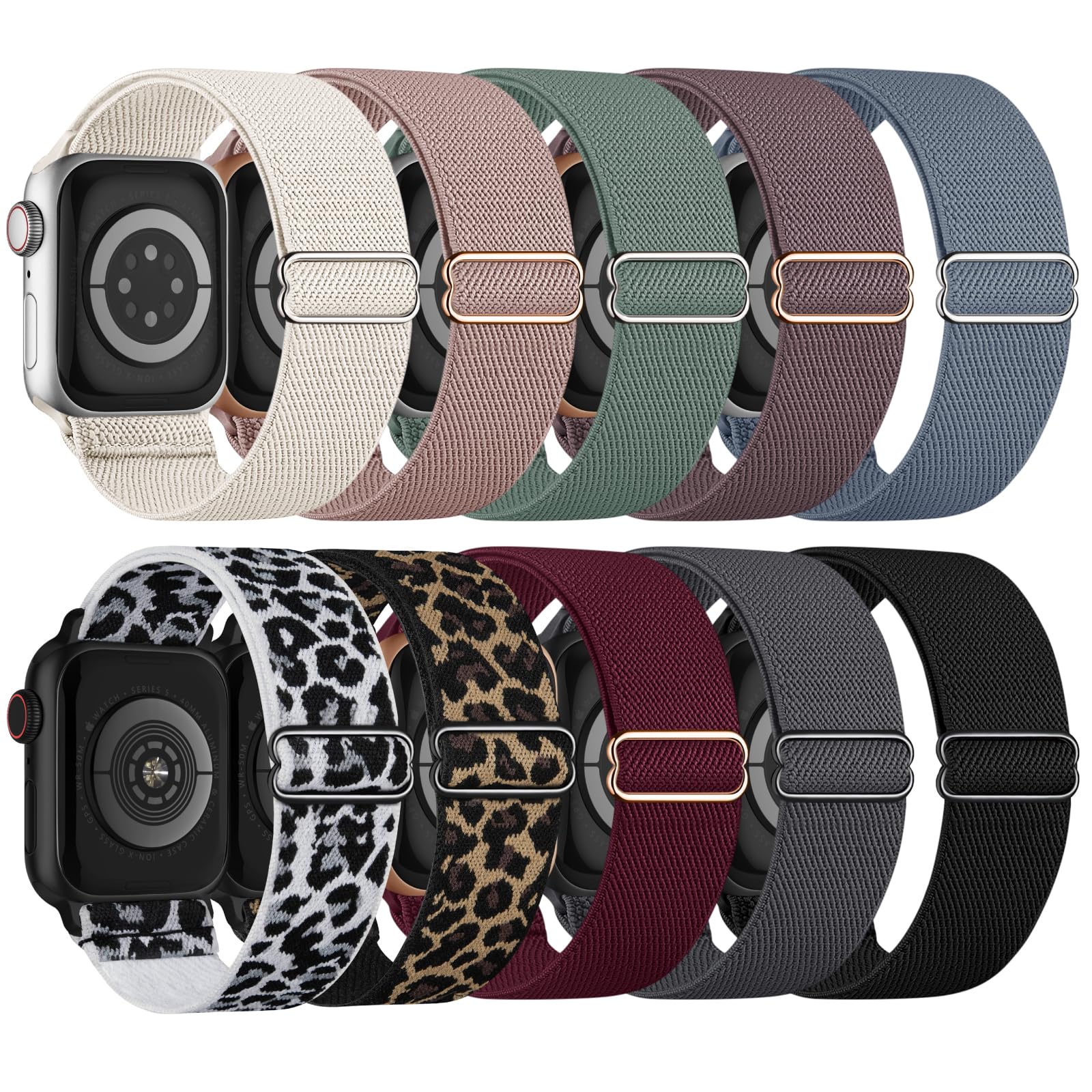 10 Pack Stretchy Bands Compatible With Apple Watch