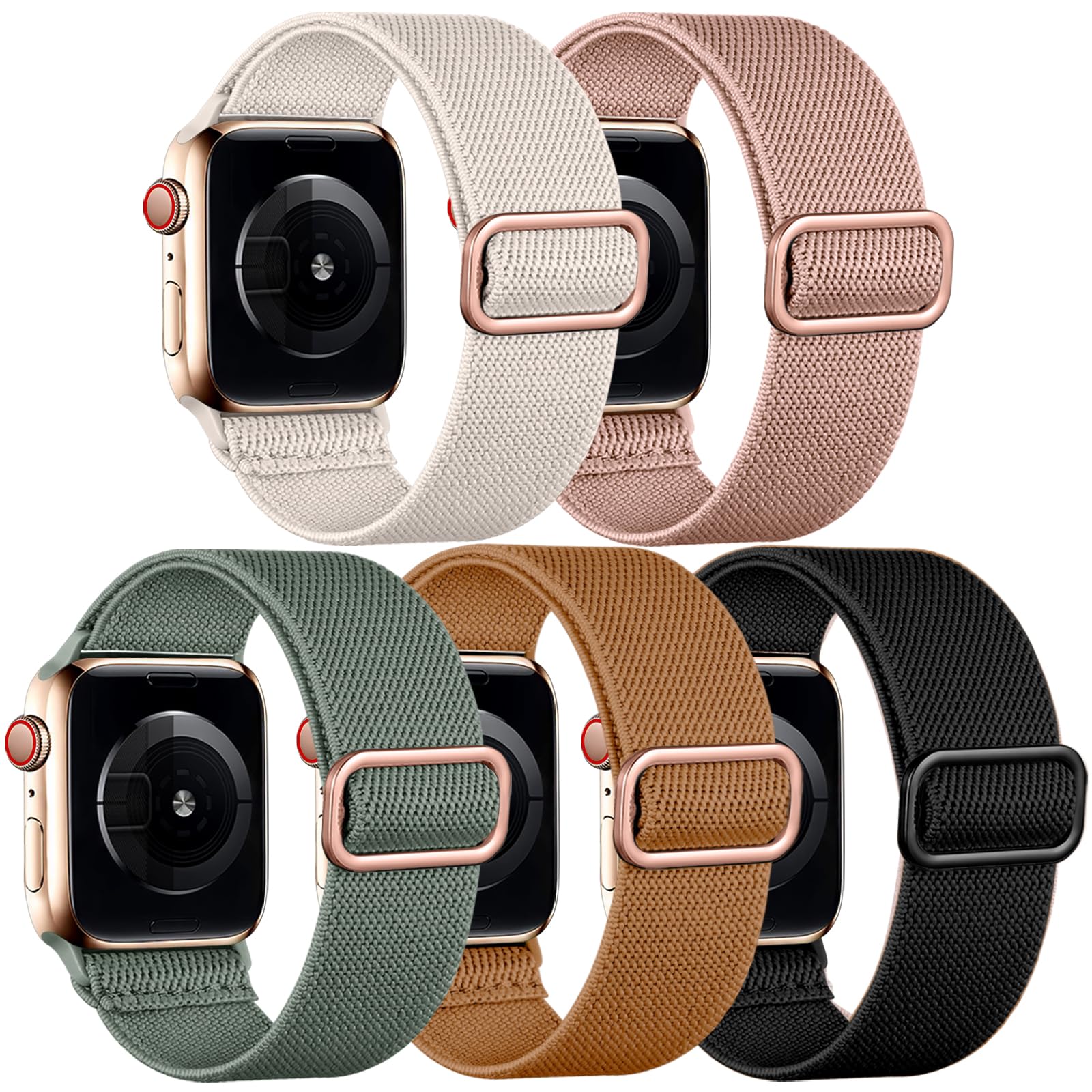 5 Pack Stretchy Bands Compatible with Apple Watch