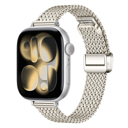 Apple Watch Band for Women - Mesh Foldable Magnetic Buckle, Compatible with Apple Watch Series 1-11