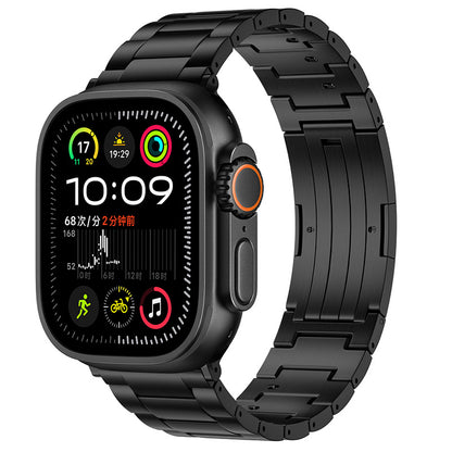 AOADBAND Titanium Thin Three-Link Watch Band for Apple Watch Series 11-1/Ultra 3 | Folding Clasp Business Strap