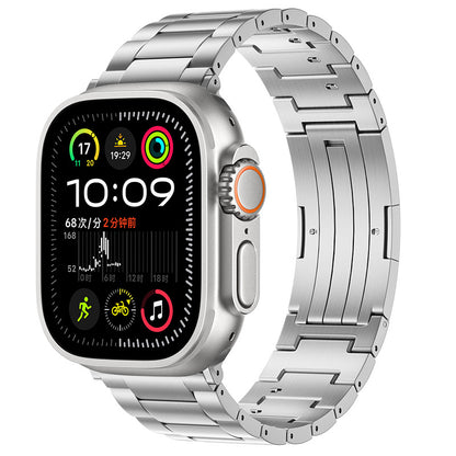 AOADBAND Titanium Thin Three-Link Watch Band for Apple Watch Series 11-1/Ultra 3 | Folding Clasp Business Strap