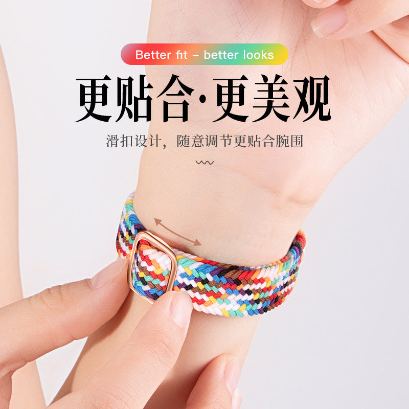 Knitted nylon watch strap suitable for Apple Watch Series 1-11,Ultra 1-3