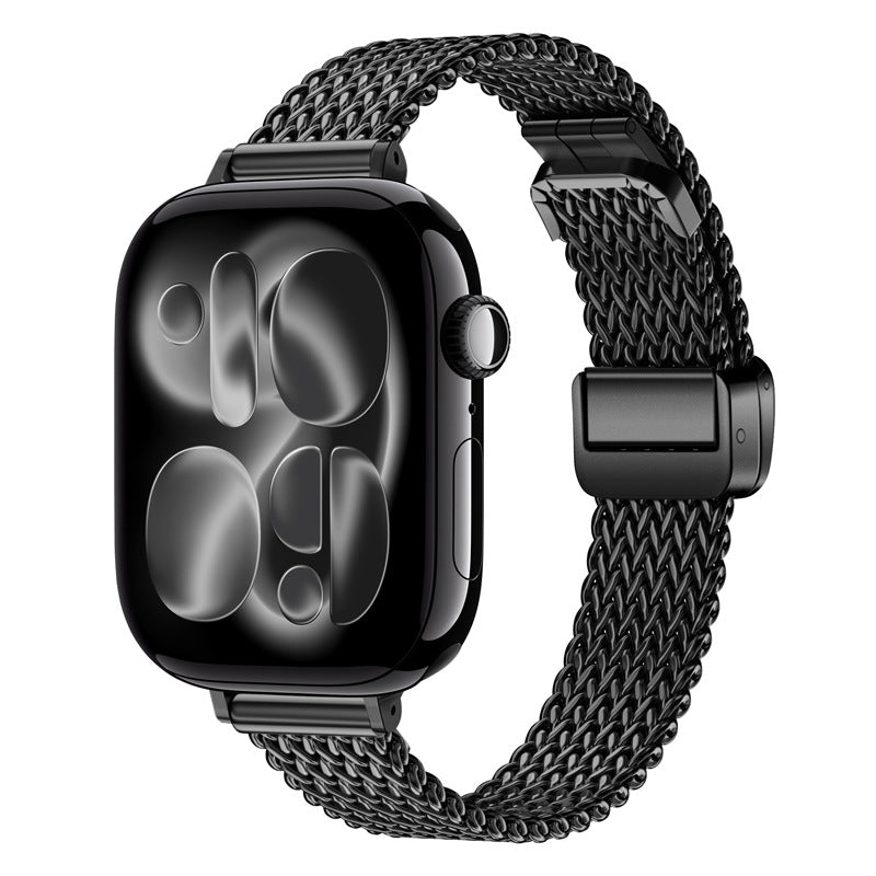 Apple Watch Band for Women - Mesh Foldable Magnetic Buckle, Compatible with Apple Watch Series 1-11