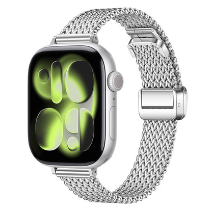 Apple Watch Band for Women - Mesh Foldable Magnetic Buckle, Compatible with Apple Watch Series 1-11