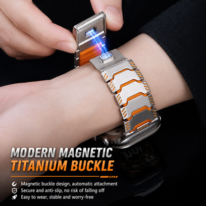 Silicone+Titanium Strap For Apple Watch 44/45/46/49mm
